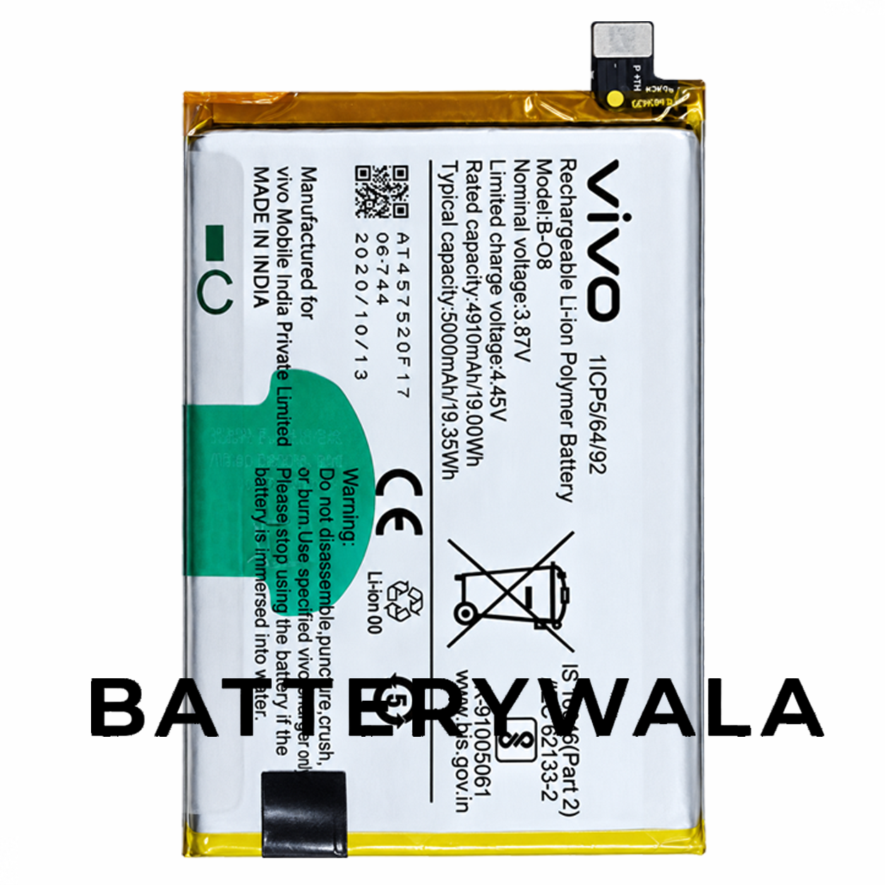 Original Vivo Y72 5G (V2041) Battery B-O8 – 5000mAh