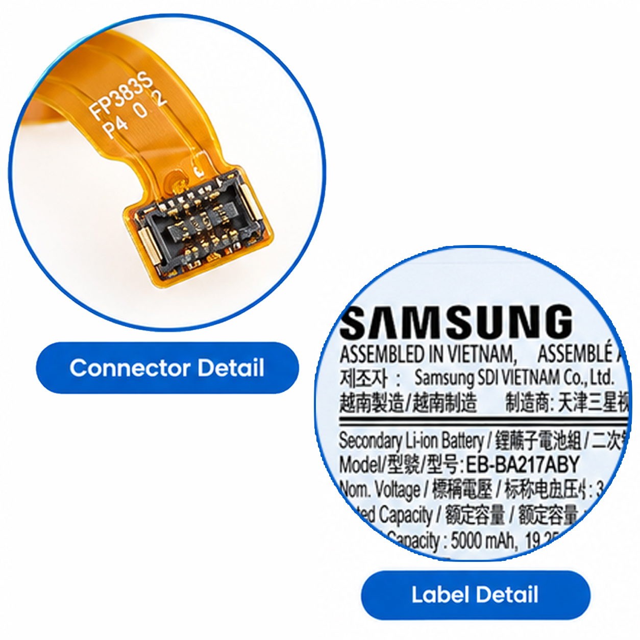 Original Samsung Galaxy A13 4G / M12 / A04s / A02 / A21s / A12 / A12s Battery EB-BA217ABY – 5000mAh - Image 2