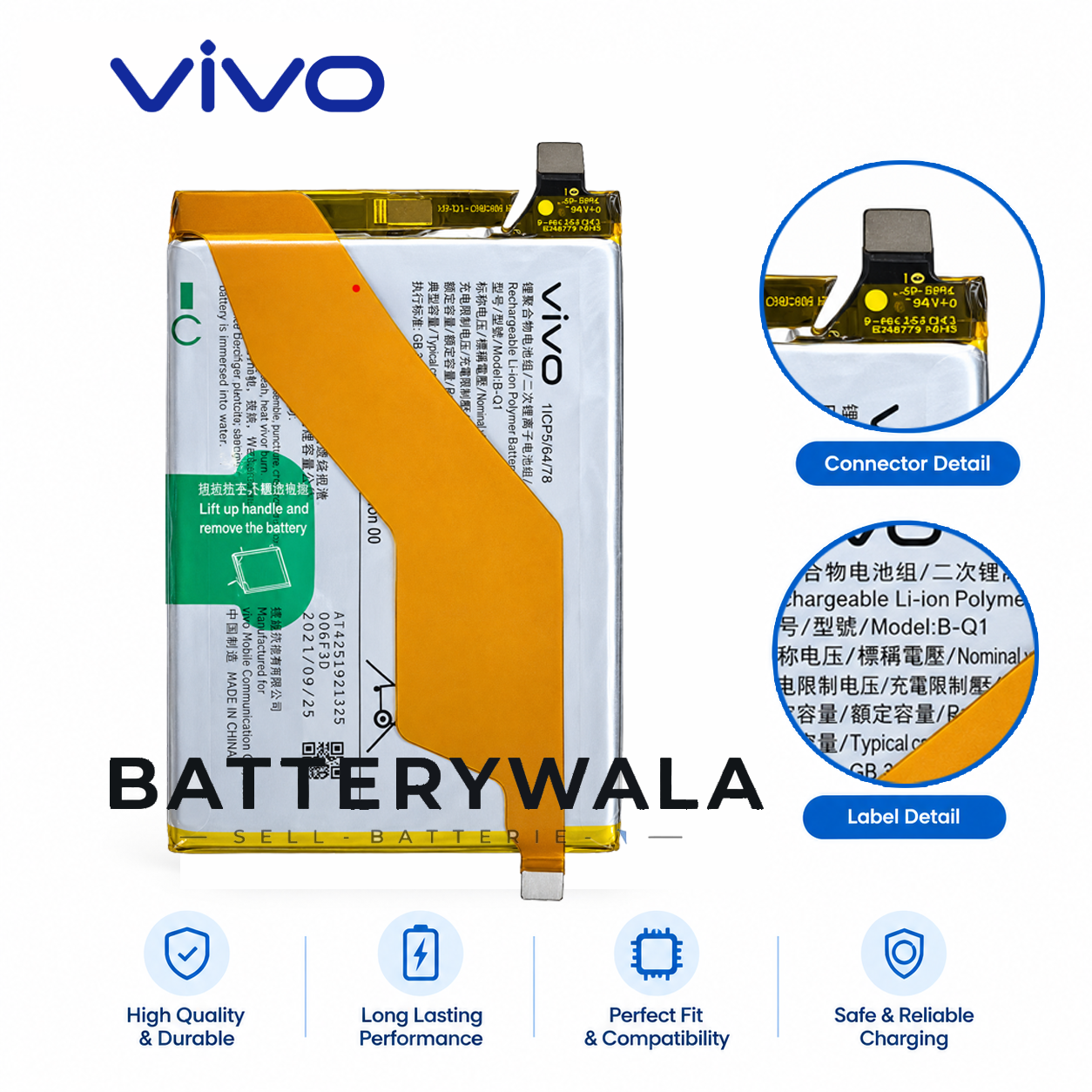 iQOO Z3 Battery B-Q1 – Powerful 4400mAh Original Battery - Image 3