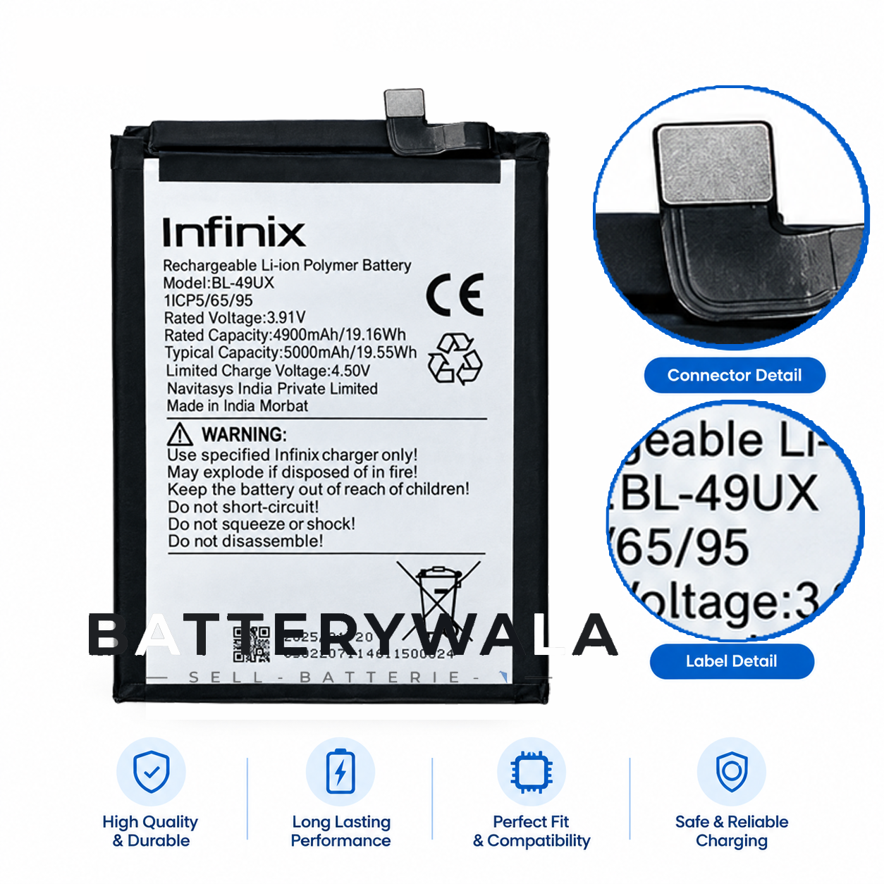 Infinix HOT 50 Pro+ Battery BL-49UX – Powerful 5000mAh - Image 3