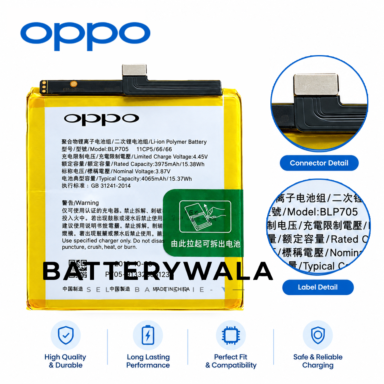 OPPO Reno 10x Zoom Battery BLP705 – Powerful 4065mAh Original - Image 3