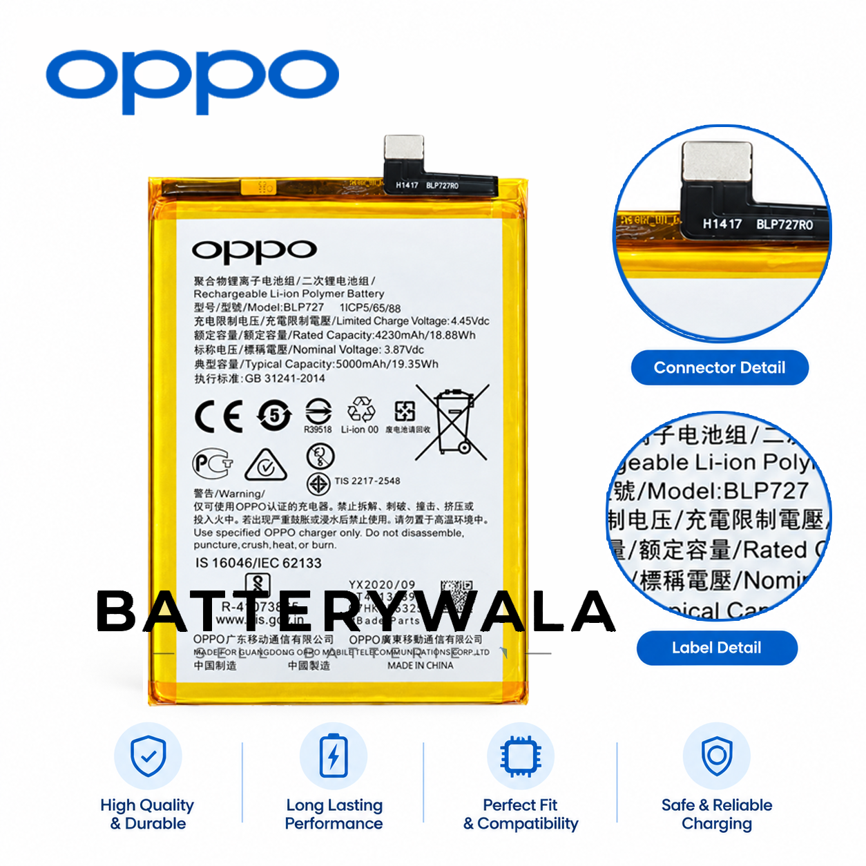 OPPO A5 2020 Battery BLP727 – Powerful 5000mAh Original - Image 3