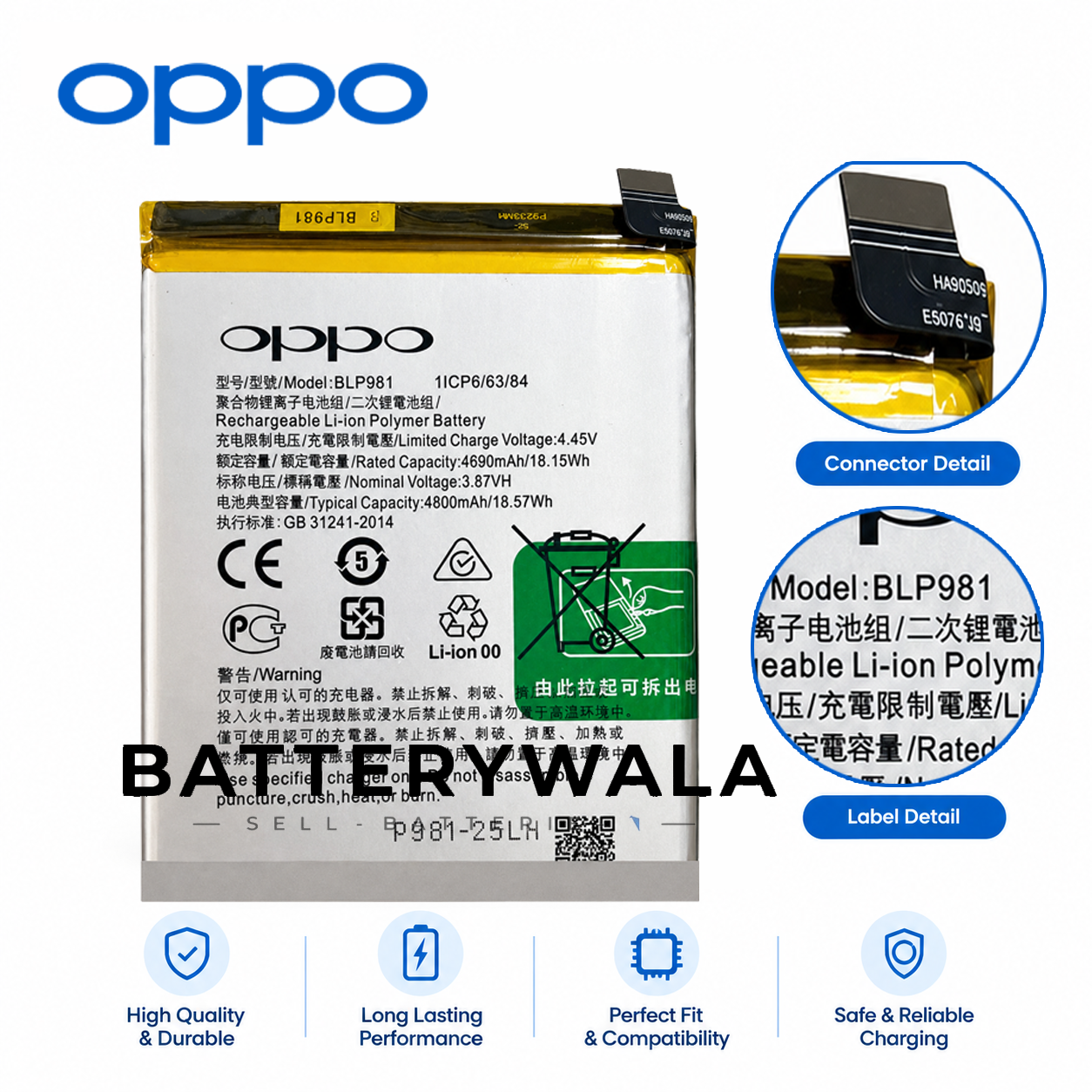 Oppo Reno 8T 5G BLP981 Battery – Powerful 4800mAh - Image 3