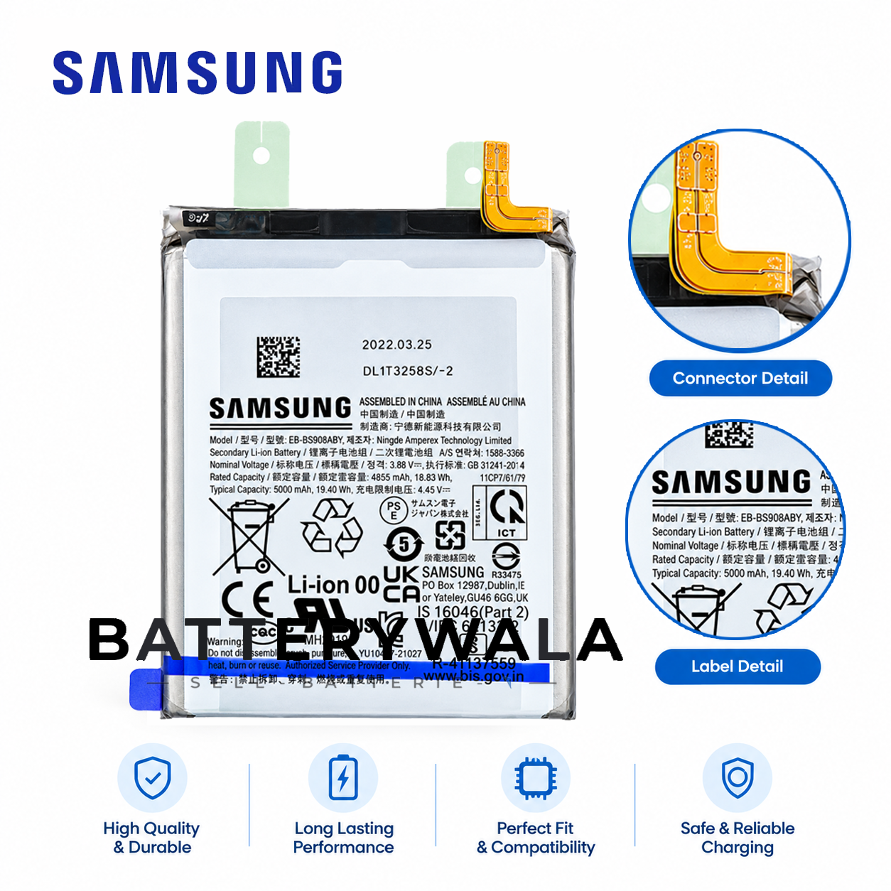 Samsung Galaxy S22 Ultra Battery EB-BS908ABY – Powerful 5000mAh Original - Image 3