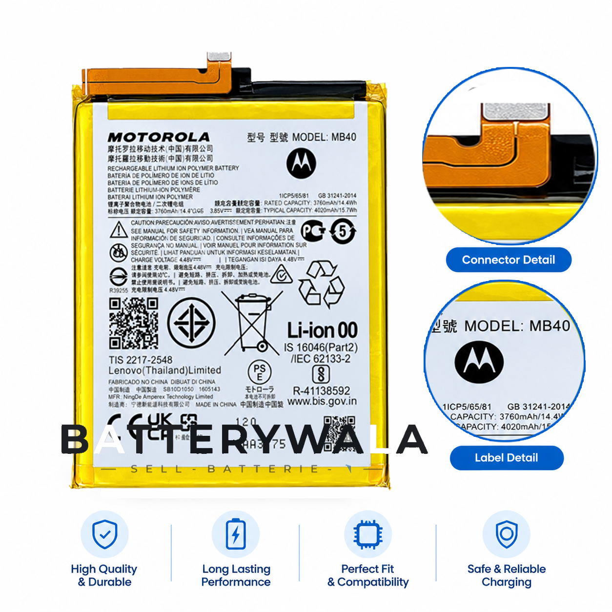Motorola MB40 Battery for Edge 20 – Powerful 4020mAh Original - Image 2