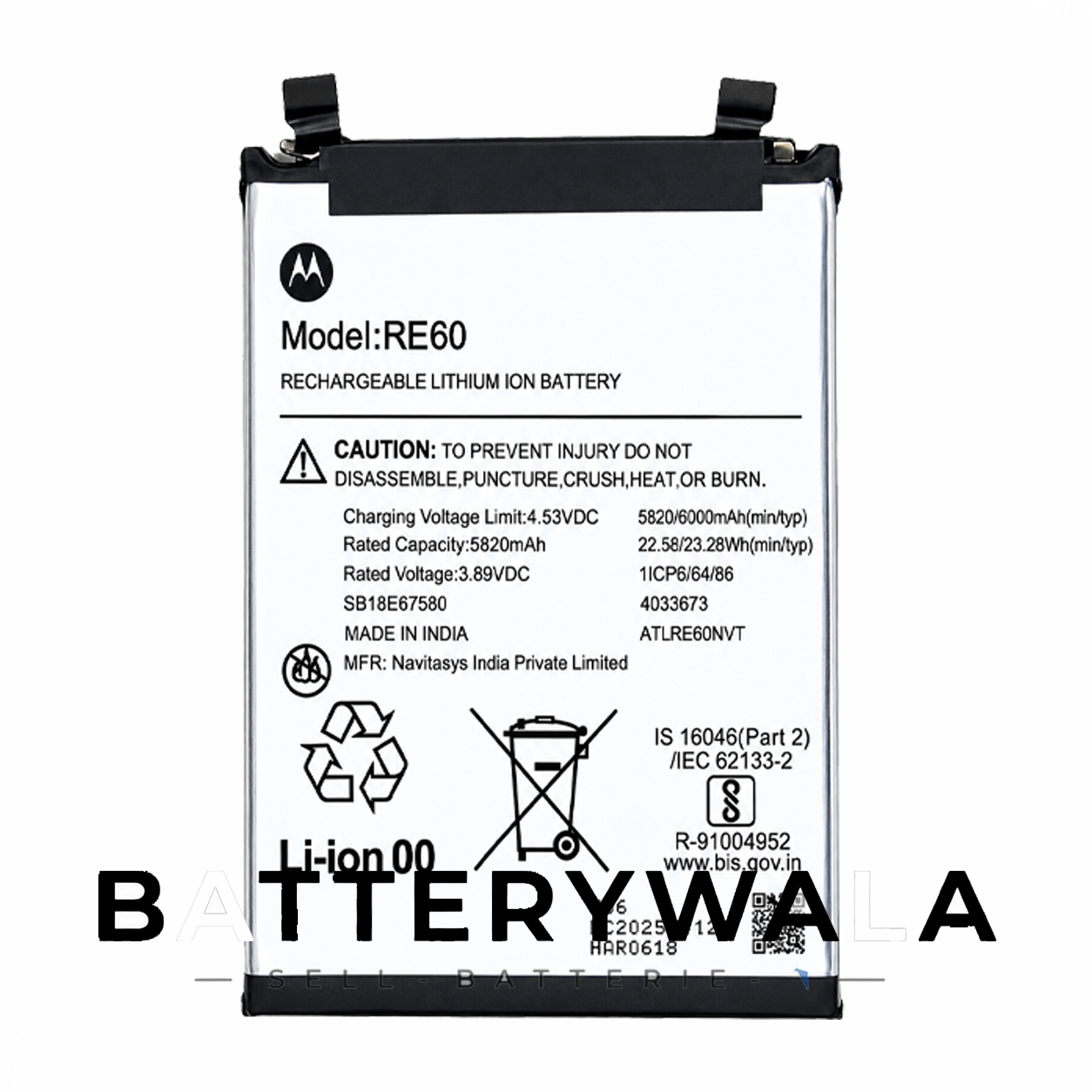 100% Original Motorola Edge 60 Pro Battery RE60 6000mAh