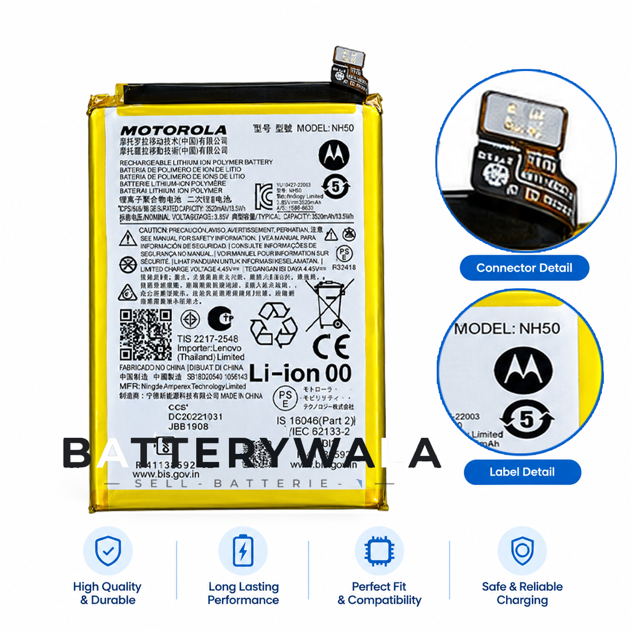 Motorola NH50 Battery – Powerful 5000mAh for Moto G53, G13 & G22 - Image 3