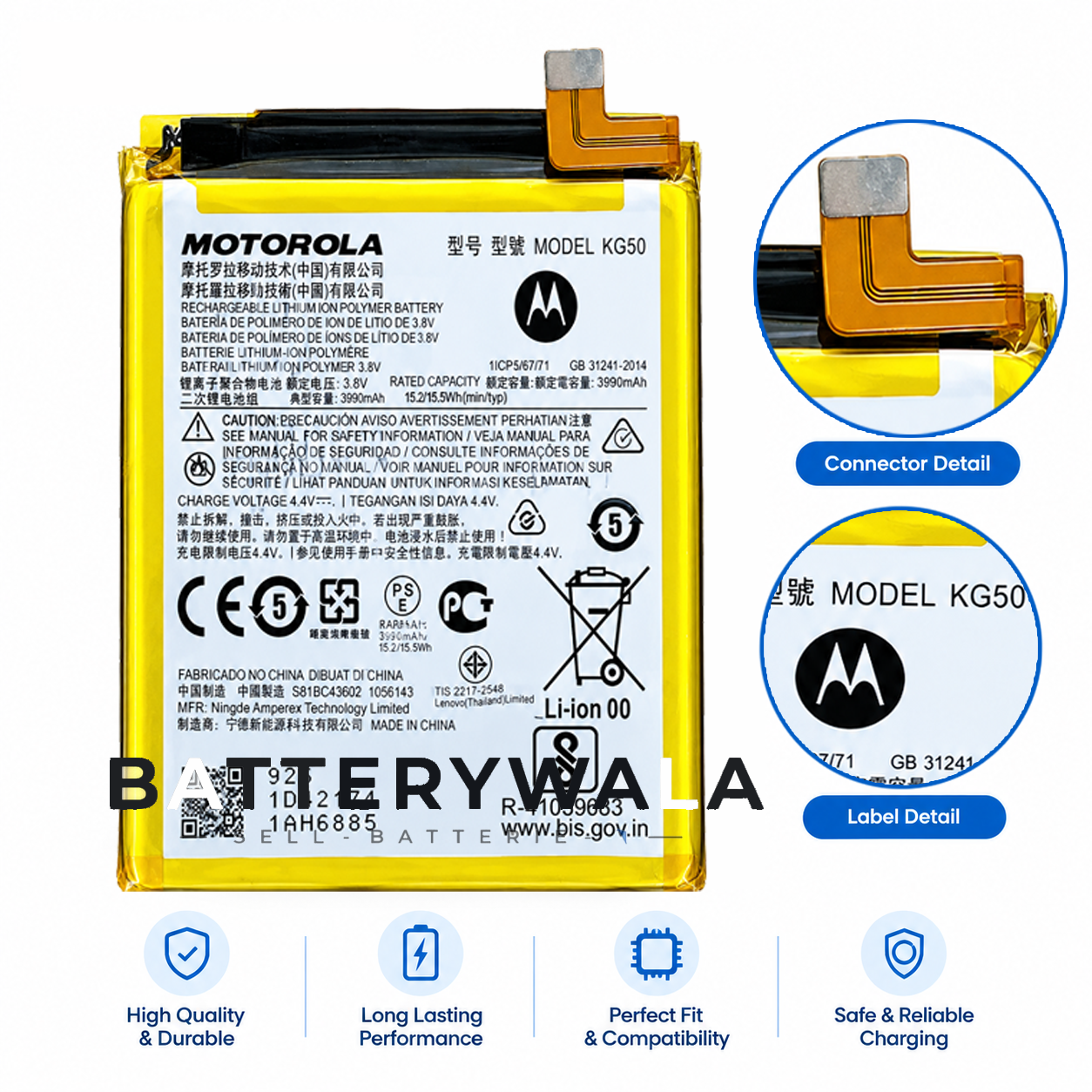 Motorola KG50 Battery for Motorola One Hyper – Powerful 4000mAh Original - Image 2
